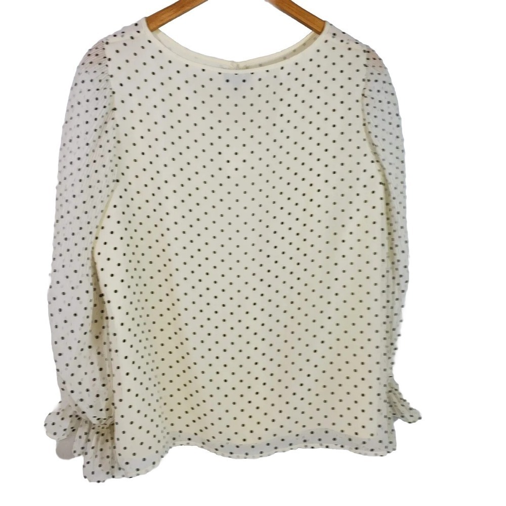 NWT Polka Dot Blouse Plus Size 1XP Sheer Pleated Slv Fairy Twee Soft Girl Talbot - Picture 5 of 10
